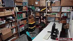 Shoplifter busted! Officer fucks lingerie babe rough missionary