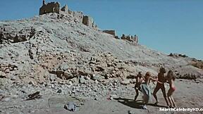 American hippie Lily Avidan and Tzila Karney bare big tits in 1972 Israel blue film