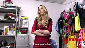 skinny milf punished rough bent over in office garage by police burglar