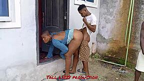 Descriptive neighbor fucking on rainy day outside