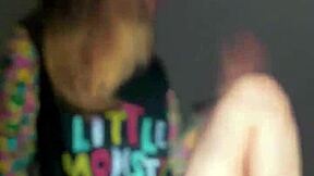 bonneyuwu plays with dildo in cute pijama panties on bed solo tease