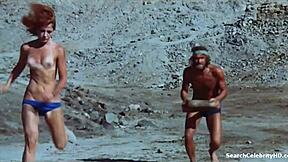 American hippie Lily Avidan and Tzila Karney bare big tits in 1972 Israel blue film