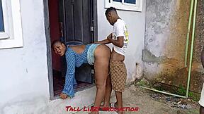 Descriptive neighbor fucking on rainy day outside