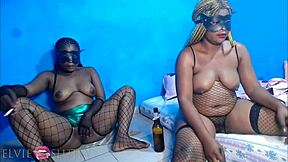 Two Ebony Friends Tease Wild Homemade FFM Threesome?