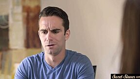 Stepsister Overwhelmed by Doggystyle Cum Spray Explosion