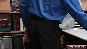 Shoplifter busted! Officer fucks lingerie babe rough missionary