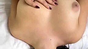 Lexi Aaane Deepthroats and Swallows Cumshot on Tits During Christmas POV Blowjob