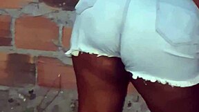 big ass black neighbor bbw cleaning yard bends over showing huge chubby cheeks