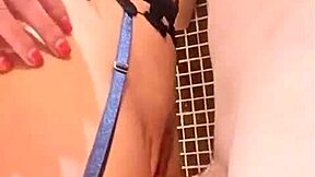 Mexican teen wife trains on big cock with banana and neighbors watching