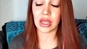 Skinny Redhead Latina Actress Rides Big Tits Lesbian Webcam!