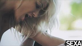 Blonde sucks cock wild then rides to creampie orgasm explosion!