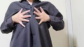 A lewd married japanese bride shakes hips masturbating big tits