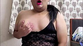 Shemale Monica M Teases with Solo Masturbation Cumshots Part Two