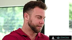 nuru massage with jennifer white's big tits and wet pussy riding clients hard