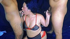 Venezuelan chubby hotwife shares big ass with two bbc bulls while cuck husband films full threesome