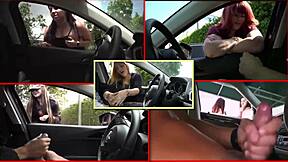 Blowjob And Handjob Given In Outdoor Public Car