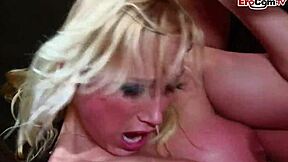 Busty Blonde Slut's Tight Ass Pounded Before Swallowing Cumshot Load