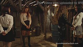 Lesbian Slave Big Natural Tits Bound Hands Presented To Femdom Madame Fingering Pussy