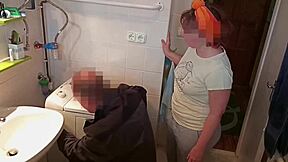 sexy mature wife fucked by repairman while husband sleeps then wakes for more