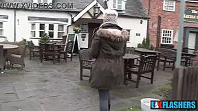 can everyone see bree branning's wet pussy flashing outdoors?