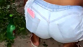 big ass black neighbor bbw cleaning yard bends over showing huge chubby cheeks