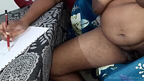 Desi bhabhi's nude painting sparks wild pussy-rubbing orgasm