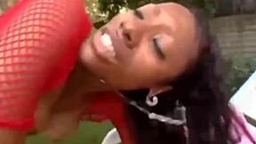 big booty black bitch bent over taking monster black cock doggystyle deep