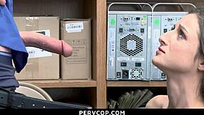 Suspected Shoplifter Teen Punished with Doggystyle Fuck by Cop in Garage