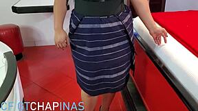 Guatemalteca chupando verga then bent over doggystyle ass pounded hard