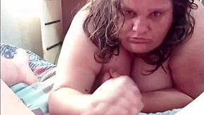 Chubby bbw milf slurps cock sloppy deep best ever cum mouth finish