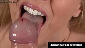 BUSTY U.S. MILF JULIA ANN SUCKS And FACE FUCKS Cock In POV Titty Action