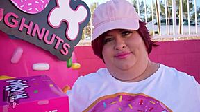 Clownish BBW redhead slut fucks black monster cock co-worker mid-shift then manager for job