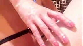 Mexican teen wife trains on big cock with banana and neighbors watching