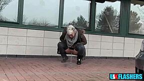 can everyone see bree branning's wet pussy flashing outdoors?