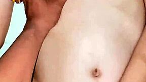 CREAMPIE young asian mom milking natural tits while squirting hard!