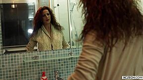 reina's steamy shower hides her huge mommy curves