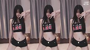 cute chinese big tits babe dances sexy body