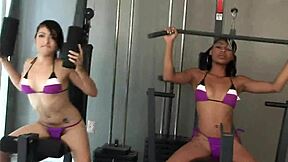imagine these petite black and latina teens craving their instructor's monster cock workout
