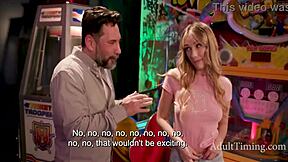 i-i couldnt resist... teenage stepdaughter deepthroats daddy at arcade?!!