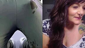 Big booty mature milf in cage cfnm takes huge cock machine dildo surprise anal cumshot