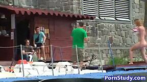 Public Nude Eurobabe Strips Clothes Rides Fetish Waterbike Outdoors