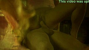 Cheetah tattoo guy pounds her shaved cunt doggystyle outdoor cumshot