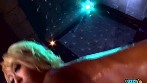 Oiled Blonde Teases Cock Then Sucks for Creampie Load