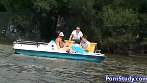 Public Nude Eurobabe Strips Clothes Rides Fetish Waterbike Outdoors