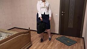 oh boss lady after work that huge dildo stretches your chubby milf pussy till cum