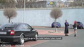 ever think a gas station glory hole delivers rough monster cock pounding to big tits redhead babe in public toilet