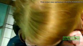 russian whore gulps cum after filthy toilet blowjob