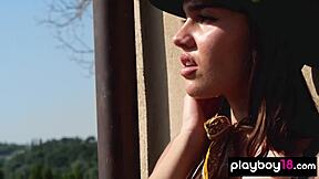 glamorous laura devushcat poses naked outdoors!