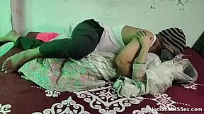 Skinny indian wife gets her shaved pussy fucked hard doggystyle by husband