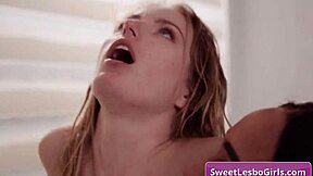 scarlett sage and julie kay lick juicy teen pussies close up in bathtub